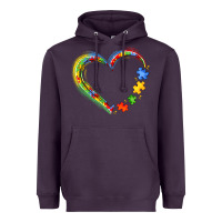 Plum autism heart Heavyweight Hoodie - JahusDesignShop