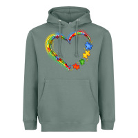 Sage autism heart Heavyweight Hoodie - JahusDesignShop