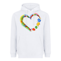 White autism heart Heavyweight Hoodie - JahusDesignShop