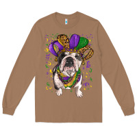 Toasted Coconut Mardi gras hat  english bulldog Long Sleeve Tee - RanaPortraitStore