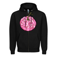 Black pink pumpkin with breast cancer ribbons Zipper Hoodie - RanaPortraitStore