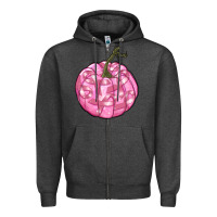 Charcoal Heather pink pumpkin with breast cancer ribbons Zipper Hoodie - RanaPortraitStore