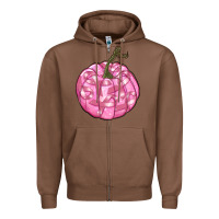 Chestnut pink pumpkin with breast cancer ribbons Zipper Hoodie - RanaPortraitStore