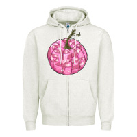 Oatmeal Heather pink pumpkin with breast cancer ribbons Zipper Hoodie - RanaPortraitStore