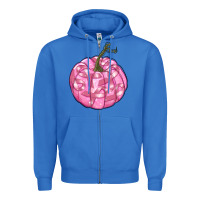 True Royal pink pumpkin with breast cancer ribbons Zipper Hoodie - RanaPortraitStore