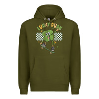Army Green lucky dude Premium Hoodie - MaliasSmallBusiness