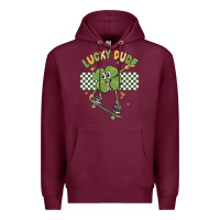 Burgundy lucky dude Premium Hoodie - MaliasSmallBusiness