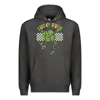 Charcoal Heather lucky dude Premium Hoodie - MaliasSmallBusiness