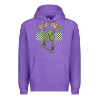 Purple lucky dude Premium Hoodie - MaliasSmallBusiness