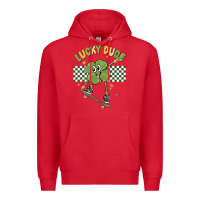 Red lucky dude Premium Hoodie - MaliasSmallBusiness