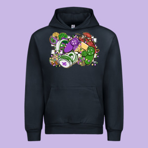 Gamer Mardi Gras Game Controller Urban Hoodie Designed By Maliassmallbusiness