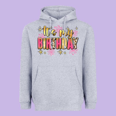 It's My Birthday Heavyweight Hoodie Designed By Jahusdesignshop