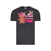 Vintage Black in october we wear pink gnome Vintage Tee - BarkalooDesign