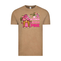 Vintage Coffee in october we wear pink gnome Vintage Tee - BarkalooDesign