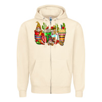Sandshell mexican gnomes coffee cups Zipper Hoodie - Zillion Design Studio