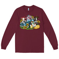 Burgundy farm animals truck Long Sleeve Tee - Zillion Design Studio