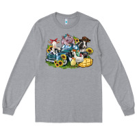 Heather Grey farm animals truck Long Sleeve Tee - Zillion Design Studio