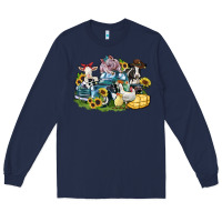 Navy farm animals truck Long Sleeve Tee - Zillion Design Studio