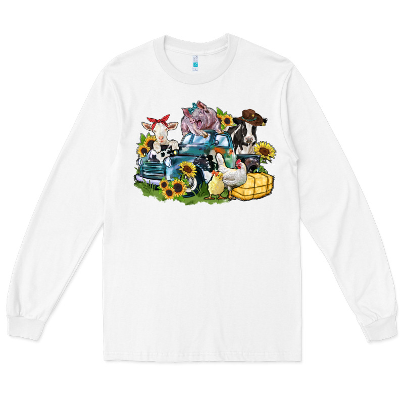 Farm Animals Truck Long Sleeve Tee by Zillion Design Studio | Teevron