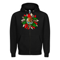Black mexican flag sunflower Zipper Hoodie - Zillion Design Studio