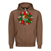 Chestnut mexican flag sunflower Zipper Hoodie - Zillion Design Studio
