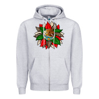 Heather Grey mexican flag sunflower Zipper Hoodie - Zillion Design Studio