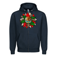 Navy mexican flag sunflower Zipper Hoodie - Zillion Design Studio