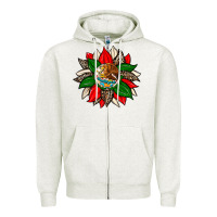 Oatmeal Heather mexican flag sunflower Zipper Hoodie - Zillion Design Studio