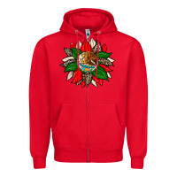 Red mexican flag sunflower Zipper Hoodie - Zillion Design Studio