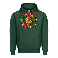 Sports Green mexican flag sunflower Zipper Hoodie - Zillion Design Studio