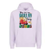 Lilac they see me rollin' they hatin' Premium Hoodie - MaliasSmallBusiness