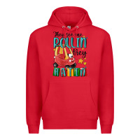 Red they see me rollin' they hatin' Premium Hoodie - MaliasSmallBusiness