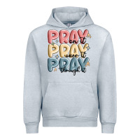 Heather Grey pray on it pray over it pray through it Urban Hoodie - MaliasSmallBusiness