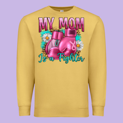 Breast Cancer My Mom Is A Fighter Premium Sweatshirt Designed By Artiststas