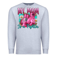 Heather Grey Breast Cancer My Mom Is A Fighter Premium Sweatshirt - Artiststas