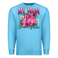 Ocean Blue Breast Cancer My Mom Is A Fighter Premium Sweatshirt - Artiststas