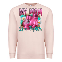 Pale Pink Breast Cancer My Mom Is A Fighter Premium Sweatshirt - Artiststas