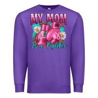 Purple Breast Cancer My Mom Is A Fighter Premium Sweatshirt - Artiststas