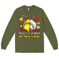 Army Green busy raising ballers with baseball and softball Long Sleeve Tee - texasbilliewilder