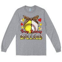 Heather Grey busy raising ballers with baseball and softball Long Sleeve Tee - texasbilliewilder