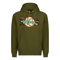 Army Green softball mama Premium Hoodie - MaliasSmallBusiness
