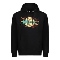 Black softball mama Premium Hoodie - MaliasSmallBusiness