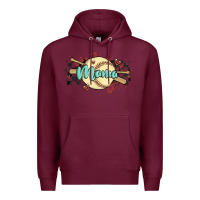 Burgundy softball mama Premium Hoodie - MaliasSmallBusiness