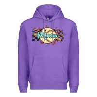 Purple softball mama Premium Hoodie - MaliasSmallBusiness