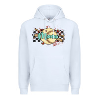 White softball mama Premium Hoodie - MaliasSmallBusiness
