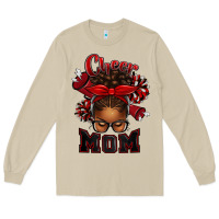 Cheer Mom Afro Messy Bun Long Sleeve Tee | Teevron