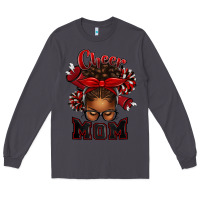 Smoke cheer mom afro messy bun Long Sleeve Tee - texasbilliewilder