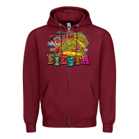 Burgundy Taco Fiesta Zipper Hoodie - texasbilliewilder