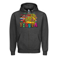 Charcoal Heather Taco Fiesta Zipper Hoodie - texasbilliewilder