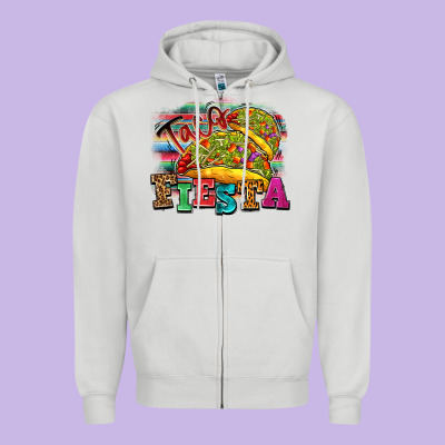 Taco Fiesta Zipper Hoodie Designed By Texasbilliewilder